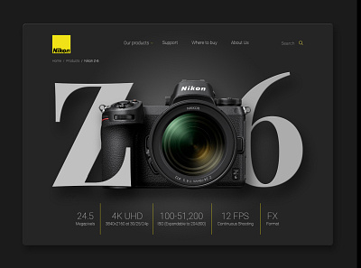 Nikon Z-6 design graphic nikon ui ux website