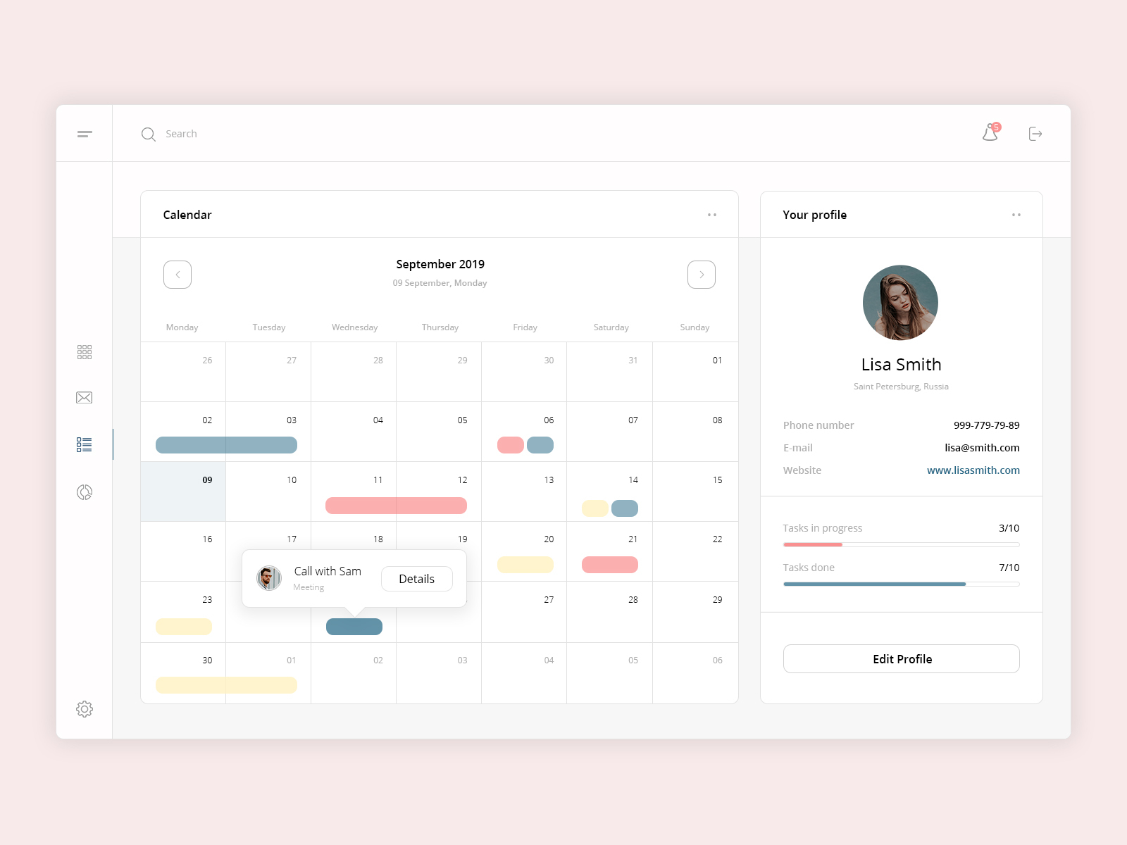 Calendar by Sam Lgvch on Dribbble