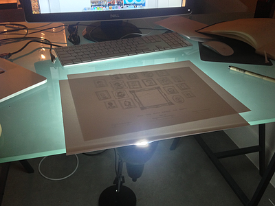 Desk or Light box? desk drafting illustration light box tracing