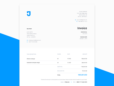 Free Invoice Template for Design Services bill branding design free freebie identity invoice minimal payment print stationery template