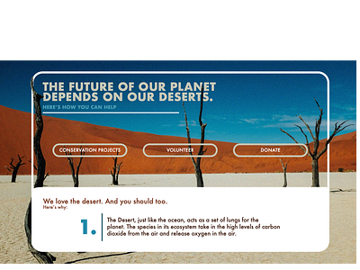 Desert Conservation Website Mock-Up