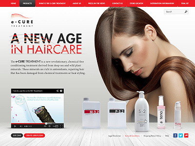Hair Products website design hair homepage website