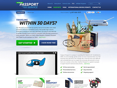 Passport Service website homepage passport tourism website