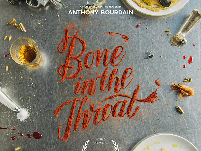 Bone in the Throat lettering poster