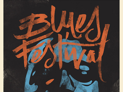 Baton Rouge Blues Festival Branding branding hand lettering lettering poster design