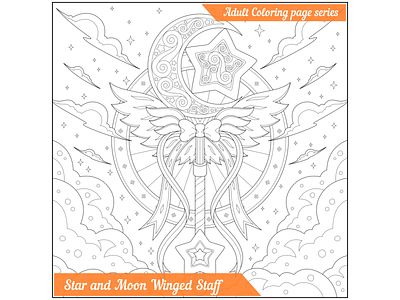 Star and Moon Winged Staff