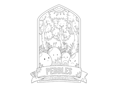 Cute Pebbles Coloring Page art coloring book coloring page cute designs fantasy vector vector illustration