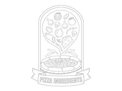 Pizza Ingredient Coloring Page