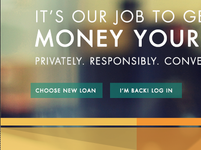 Landing Page bank buttons financial landing loans money nav page ui ux website