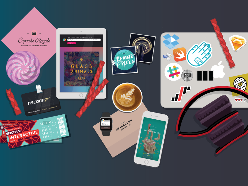 Pixel Favorites glassanimals itunes apple cupcakes stickers instgram swag events blackpixel gear aerial app