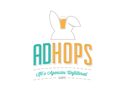 AdHops Logo agency beer bunny kansas kansas city logo logotype rabbit typography
