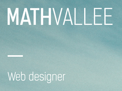 MathVallee background designer landing photos portfolio web