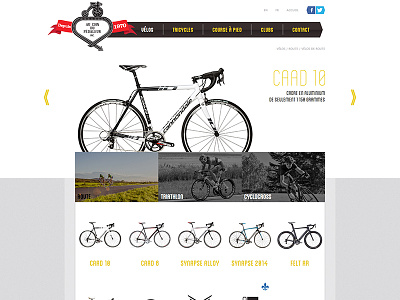 Bikes grid header slideshow web design yellow