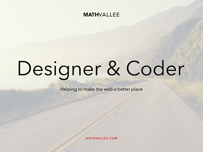 MathVallee – Designer & Coder clean coder design designer fullscreen home photography responsive simple ui web