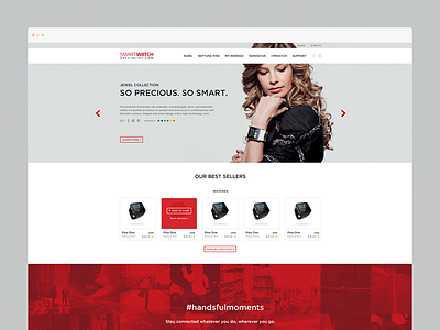 Smartwatch cart clean ecommerce homepage layout minimal product smartwatch ui web web design webdesign