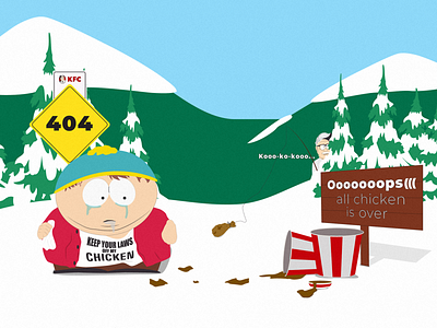 404 South Park 404 art branding cartman design illustrator kfc south park ui ux vector website