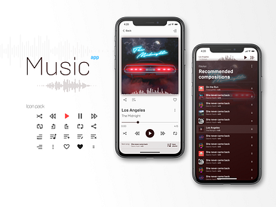 Music app animation app art branding design figma flat free icon icons minimal music app pack play the midnight type ui