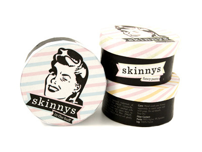 Skinnys Pantyhose illustrator package design packaging pantyhose