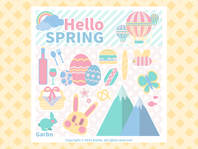 Seasons: Spring easter hello world icon seasons spring vector vector illustration