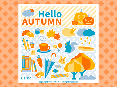 Seasons: Autumn autumn back to school hello icon illustration season thanks giving thanksgiving vector