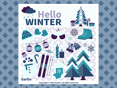 Seasons: Winter christmas hello icon illustration season snowflake snowman vector vector graphics winter