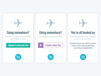 Create a Trip airplane card misstravel travel ui ux