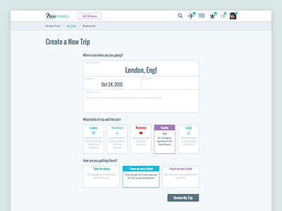 Create a Trip dating forms misstravel travel ui ux