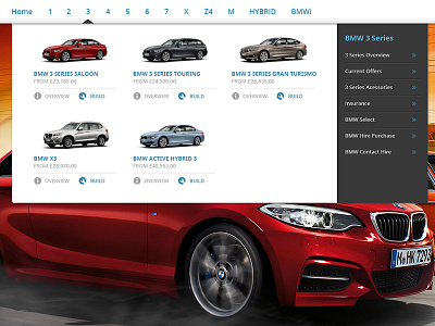 Bmw Concept concept design menu navigation web