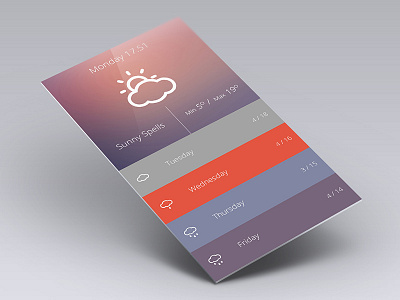 Weather App app design flat ui