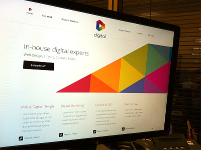 Concept Department Website clean colour design digital website white space