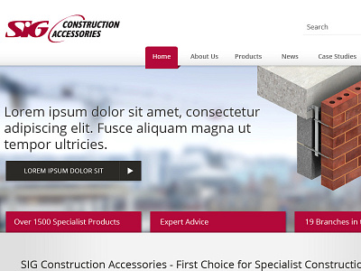 SIG Construction Accessories clean corporate modern web