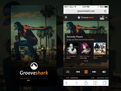 Quick Concept for Grooveshark concept music service streaming