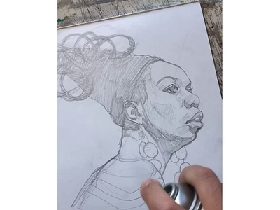 Nina Simone process vid colorful editorial illustrated portrait illustration painterly painting portrait portrait illustration process realism traditional illustration