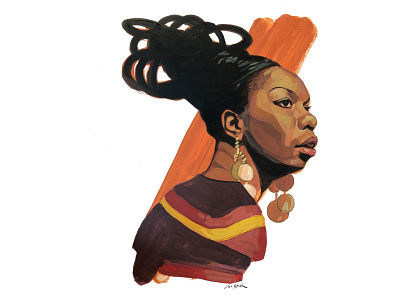 Nina Simone editorial editorial illustration illustrated portrait illustration painterly painting portrait portrait illustration realism traditional illustration