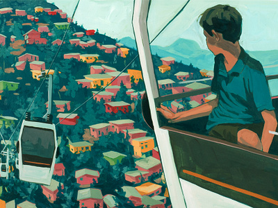 Medellín in 2019 editorial illustration figurative illustration painterly painting traditional illustration