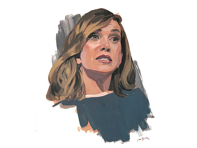 Wiiging Out figurative illustrated portrait illustration jon stich kristen wiig painterly painting portrait portrait illustration realism traditional illustration