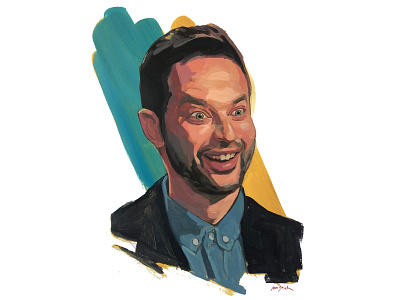 Nick Kroll editorial editorial illustration illustrated portrait illustration painterly painting portrait portrait illustration realism traditional illustration