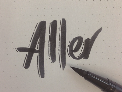 Aller brush debut font handdrawn ink lettering stroke type typography