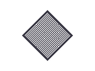 C brand c logo mark maze moire square typography