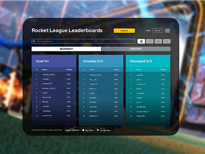 Daily UI #019 - Leaderboard app daily ui design mobile redesign rocket league ui ui design ux visual design