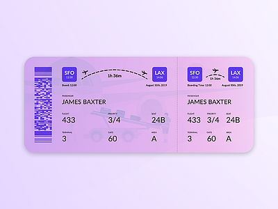 Daily UI #024 - Boarding Pass boarding pass daily ui design responsive design ux visual design