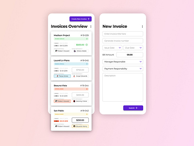 Daily UI #046 - Invoice alerts app button card daily ui design input invoice invoices mobile ui ui design ux visual design