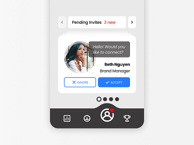 Daily UI #078 - Pending Invitation app cards carousel daily 100 daily 100 challenge daily ui design mobile navigation navigation bar pagination pending invitation ui ui design ux visual design