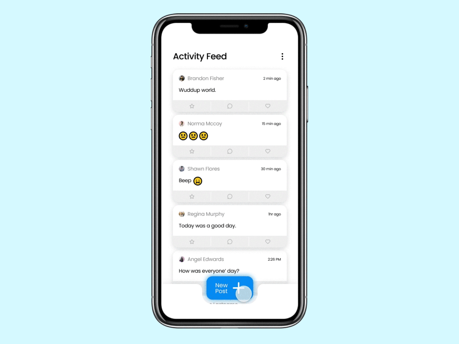 Daily UI #081 - Status Update activity feed animated gif daily 100 daily 100 challenge daily ui design mobile prototype status update ui ui design ux visual design
