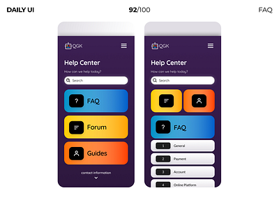 Daily UI #092 - FAQ daily 100 daily 100 challenge daily ui design faq mobile ui ui design ux visual design