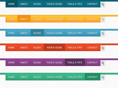 Colored nav concept navigation tabs website design
