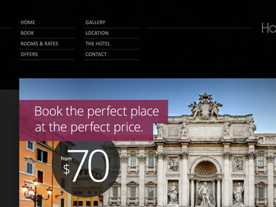 Hotel Website comp navigation webdesign