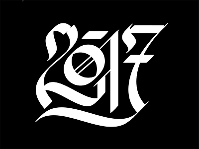 Adios 2017 black letter calligraphic calligraphy gothic typography