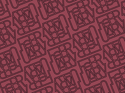February Type Pattern february pattern typography