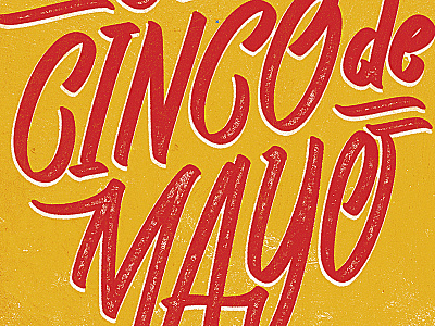 Cinco de Mayo WIP cinco script sign painting typography